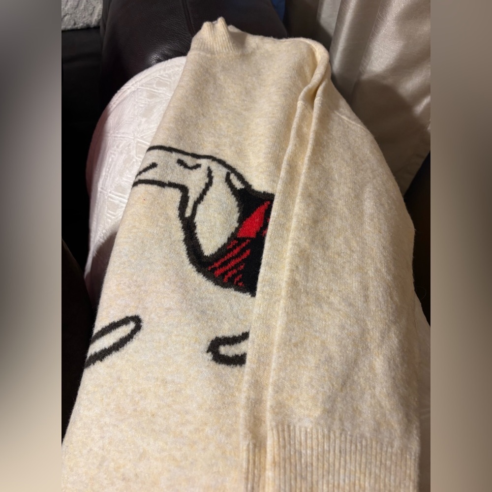 LOFT Cream Dog patterned Sweater - Picture 8 of 9